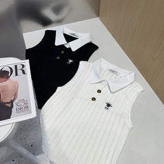POLO TANK TOP 610337 IN WHITE COTTON RIBBED
