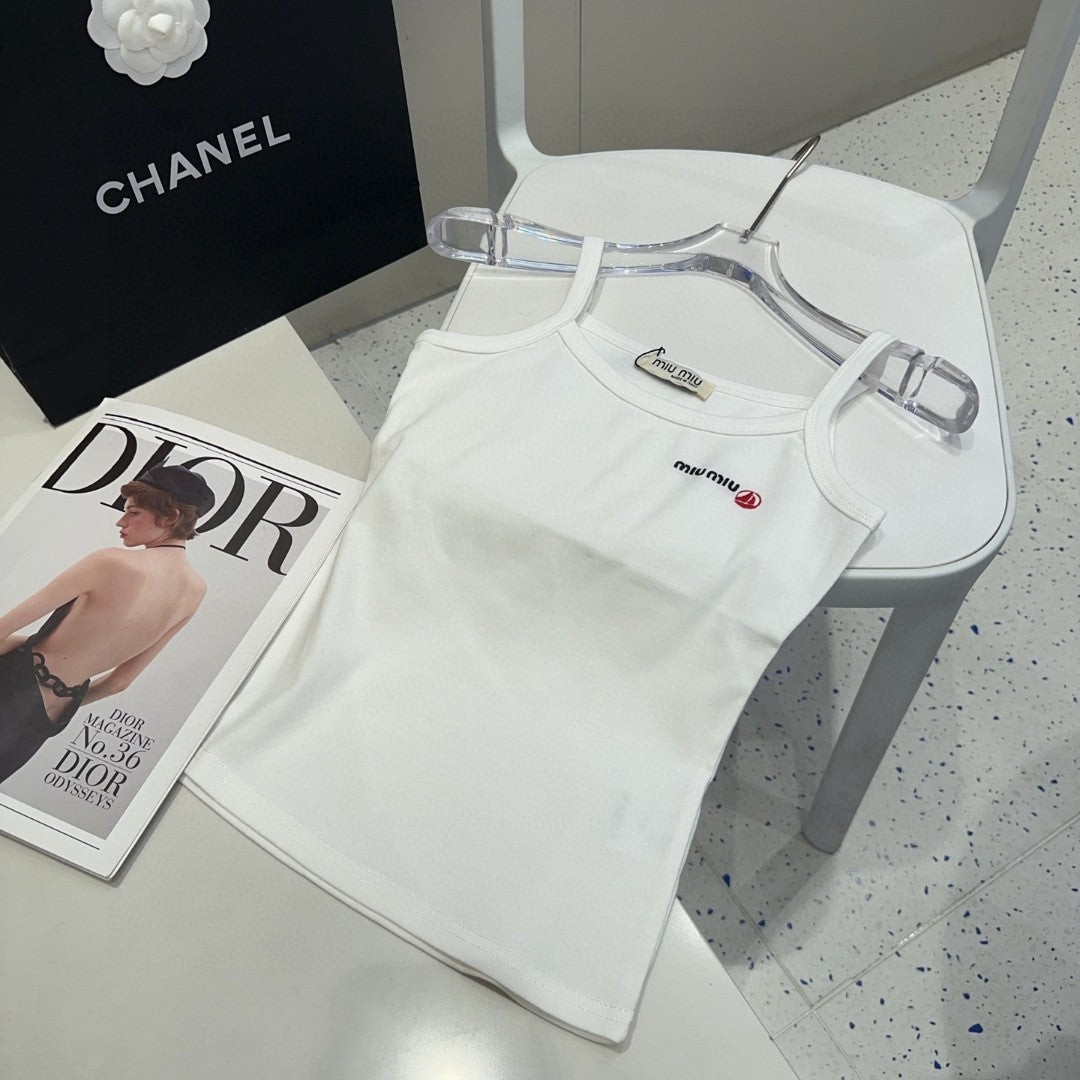 CAMISOLE 613778 IN WHITE COTTON RIBBED