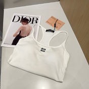 CAMISOLE 617513 IN WHITE COTTON RIBBED KNIT