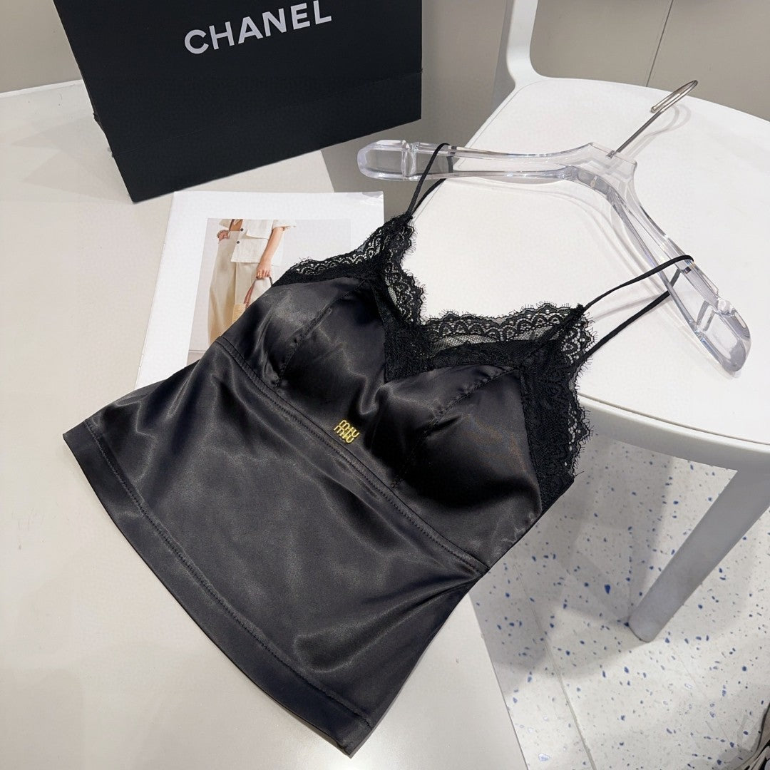 CAMISOLE 625969 IN BLACK SILK