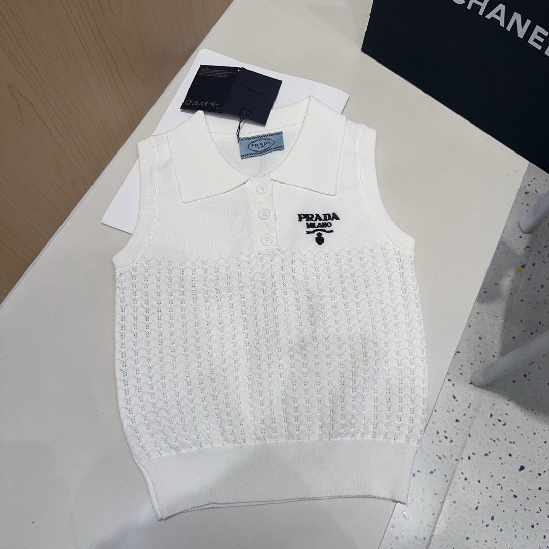 POLO TANK TOP 622136 IN WHITE COTTON RIBBED KNIT