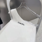 ONE SHOULDER TOP 633200 IN WHITE COTTON