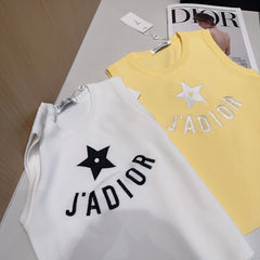 TANK TOP 622148 IN YELLOW COTTON RIBBED STAR AND LOGO