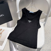 CAMISOLE 624506 IN BLACK COTTON RIBBED