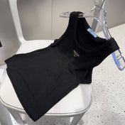 CAMISOLE 624506 IN BLACK COTTON RIBBED