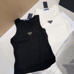 CAMISOLE 624506 IN BLACK COTTON RIBBED