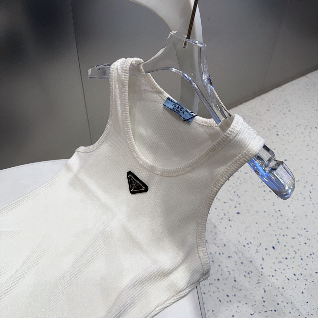 CAMISOLE 624507 IN WHITE COTTON RIBBED