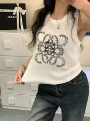 TANK TOP 633203 IN WHITE COTTON RIBBED KNIT