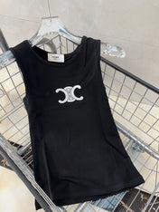 TANK TOP 627696 IN BLACK COTTON RIBBED