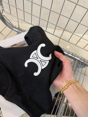 TANK TOP 627696 IN BLACK COTTON RIBBED