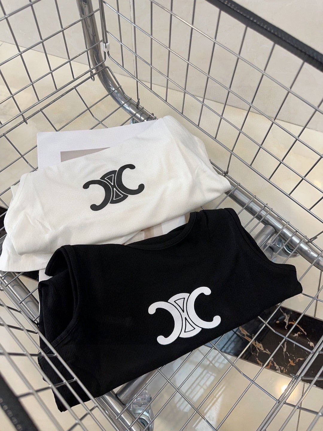 TANK TOP 627697 IN WHITE COTTON RIBBED