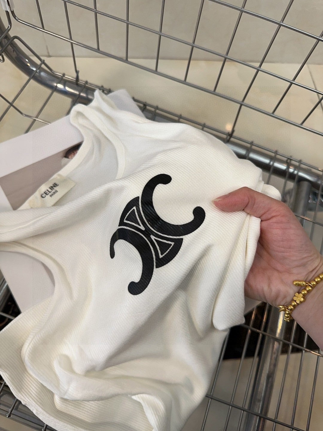 TANK TOP 627697 IN WHITE COTTON RIBBED