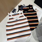 STRIPED TANK TOP 627700 IN WHITE MIX MULTICOLR COTTON RIBBED