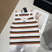 STRIPED TANK TOP 627700 IN WHITE MIX MULTICOLR COTTON RIBBED