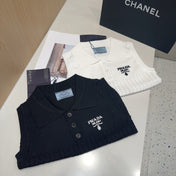 POLO TANK TOP 638006 IN BLACK COTTON RIBBED KNIT