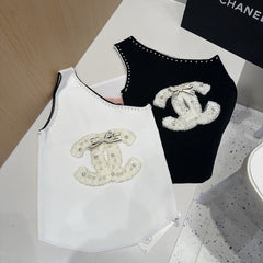 ONE SHOULDER TOP 643220 IN WHITE COTTON EMBOSSED PEARL