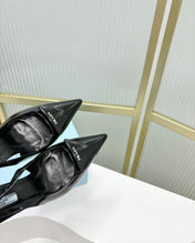PRA PATENT LEATHER SLINGBACK PUMPS 75 BLACK