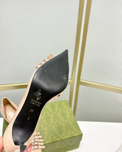 HIGH PUMP 6 CM IN TAN BEIGE CALFSKIN