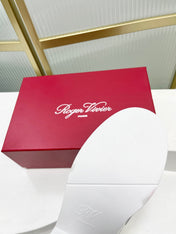 VIV' RANGERS MULES IN WHITE CALFSKIN CRYSTAL BUCKLE