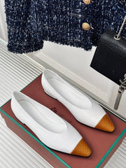 LP REBECCA BALLET FLATS WHITE WAXED LEATHER