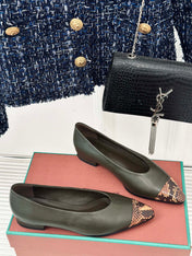 LP REBECCA BALLET FLATS CHARCOAL WAXED LEATHER