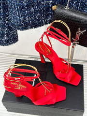 SL CORINNE SANDALS ROSE SATIN CREPE