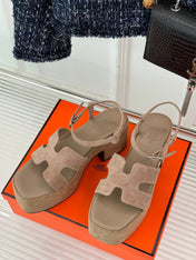 HM 25S JAM 30 HIGH-HEEL SANDAL IN TERRACOTTA BEIGE SUEDE