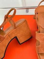 HM 25S JAM 30 HIGH-HEEL SANDAL IN TERRACOTTA ORANGE SUEDE