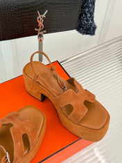 HM 25S JAM 30 HIGH-HEEL SANDAL IN TERRACOTTA ORANGE SUEDE