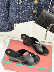 LP HIGH HEEL 25S IN BLACK LAMBSKIN SNAKE EMBOSSING