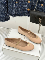 PRADA 25S BALLERINAS IN NUDE SATIN