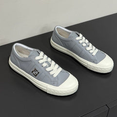FF TRAINER SNEAKER IN DOLPHIN GRAY MIX WHITE CALFSKIN