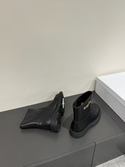 D-TOWN ANKLE BOOTS IN BLACK CALFSKIN