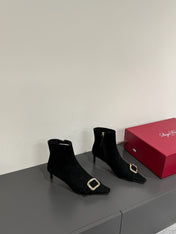 BELLE VIVIER CHELSEA BOOTIES IN BLACK SUEDE