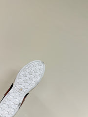 LACE-UP BOOTS IN BEIGE SUEDE AND NAVY MESH