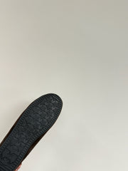 LACE-UP LOAFERS IN DARK CHOCOLATE SUEDE AND WHITE FLEECE LINING