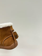ANKLE BOOTS IN BRONZE BROWN SUEDE AND FLEECE LINING