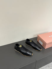 PLUME NAPPA SNEAKERS IN BLACK LAMBSKIN