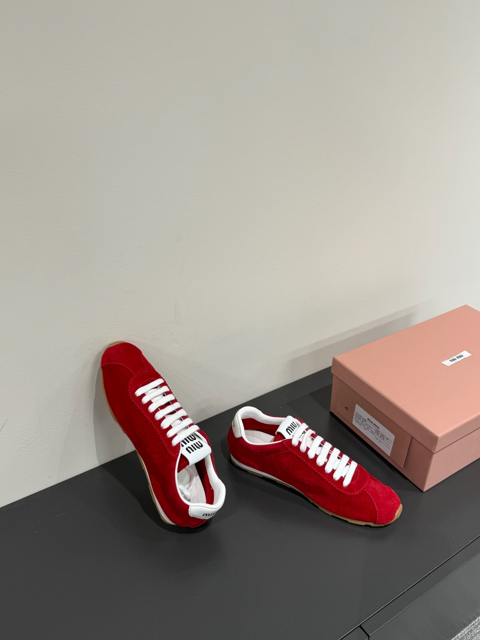PLUME SNEAKERS IN RED SUEDE