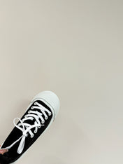 VULCAN PLATFORM SNEAKER IN BLACK CANVAS