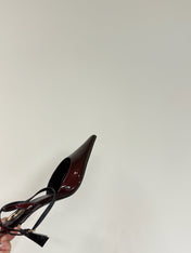 AIMÉE SLINGBACK PUMPS IN WINE RED GLOSSY LAMBSKIN