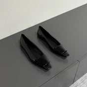 POPPY BALLET FLATS IN BLACK GLOSSY LAMBSKIN