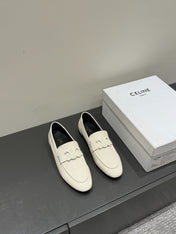 TRIOMPHE LOAFERS IN WHITE PATENT CALFSKIN
