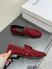 TRIOMPHE LOAFERS IN MAROON RED PATENT CALFSKIN