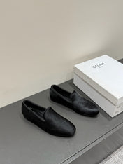 FURRY LOAFERS IN BLACK CALF HAIR