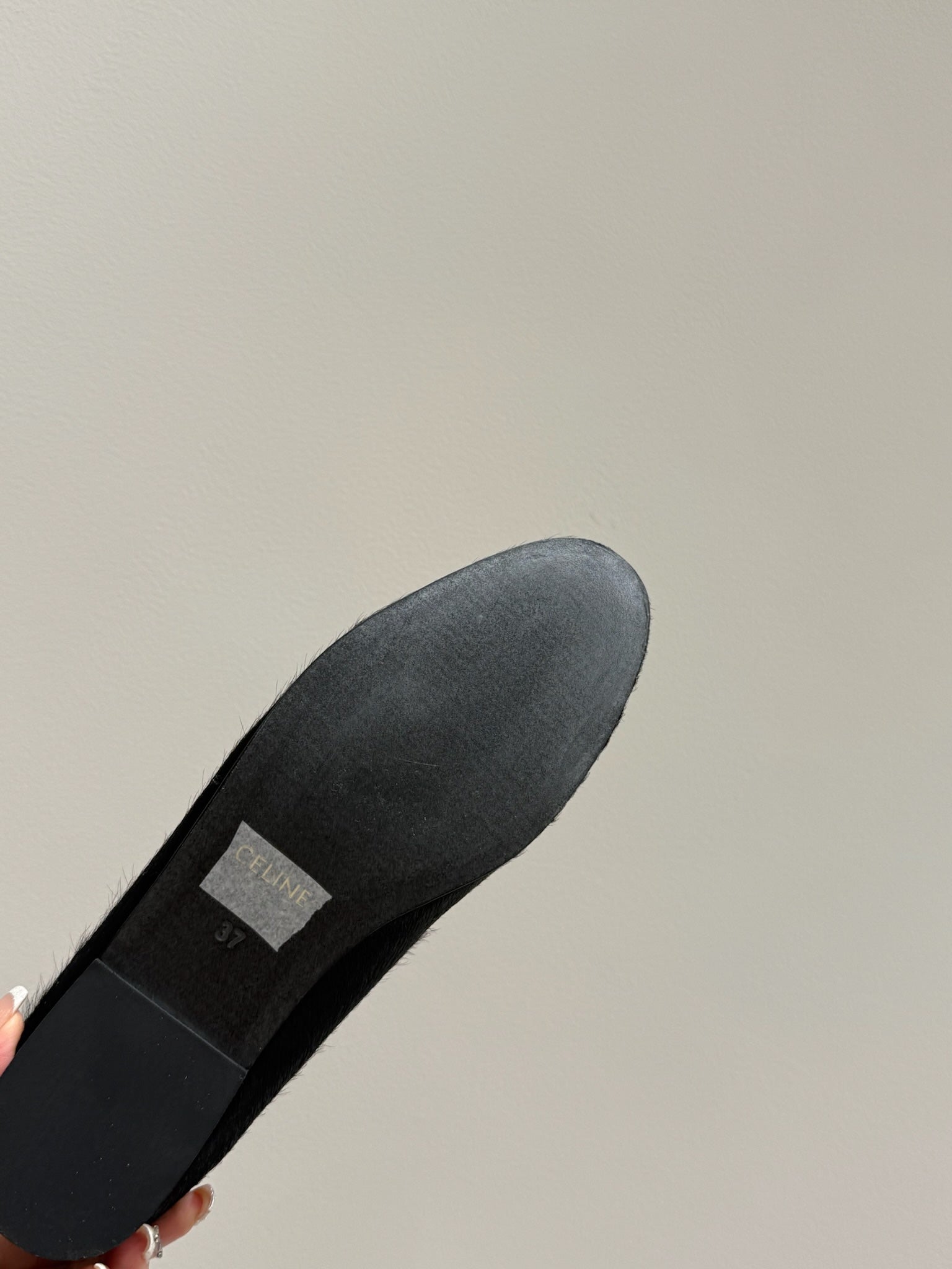 FURRY LOAFERS IN BLACK CALF HAIR