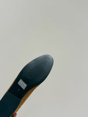 LOAFERS IN PEANUT BROWN SUEDE EMBROIDERED LOGO