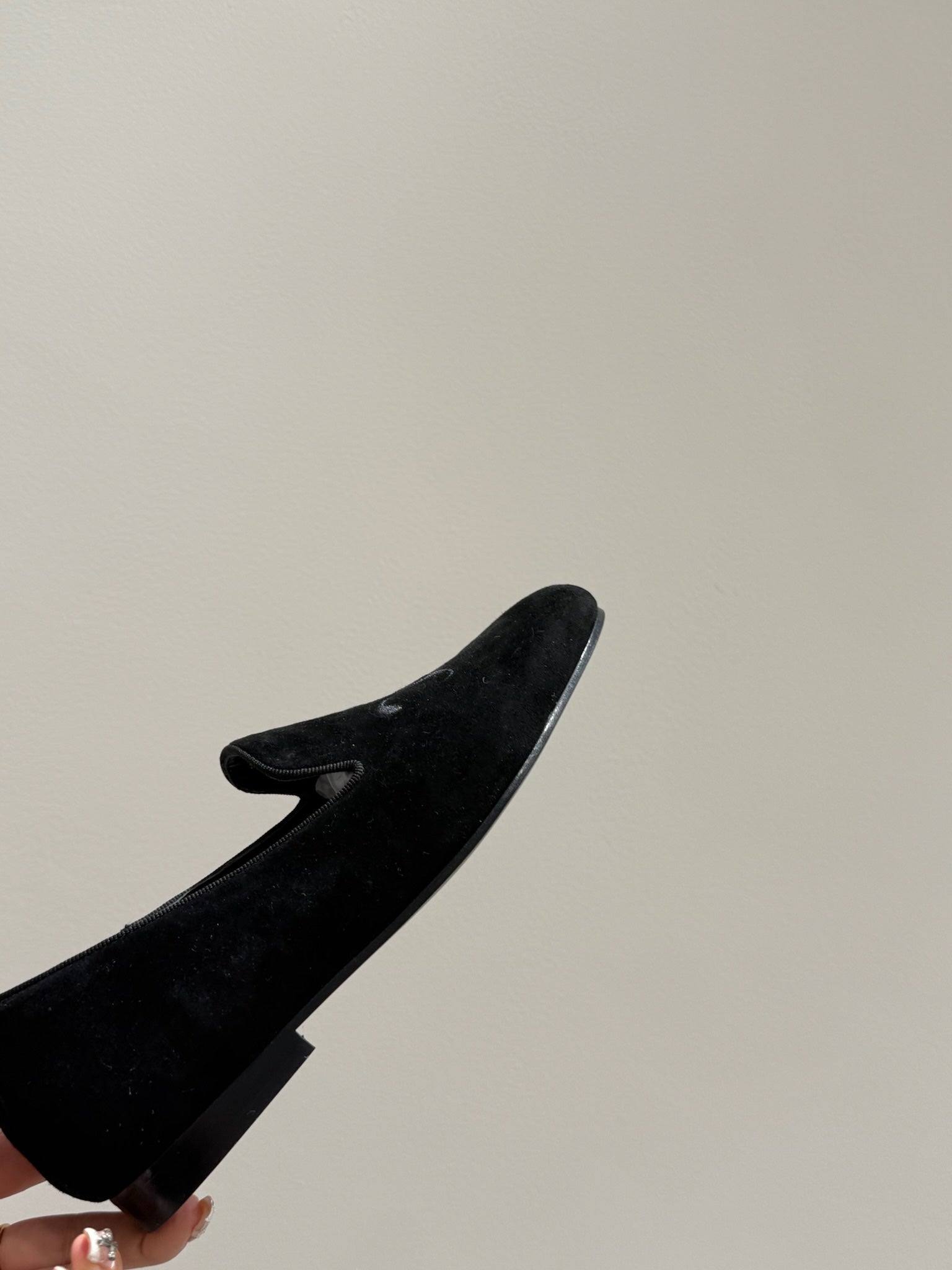 LOAFERS IN BLACK SUEDE EMBROIDERED LOGO