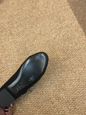 CHANEL 26S MARY JANE PEARL STRAP FLATS IN BLACK CALFSKIN