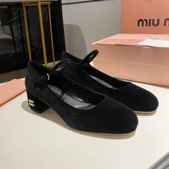 MARY JANE SHOES CLASSIC BLACK SUEDE
